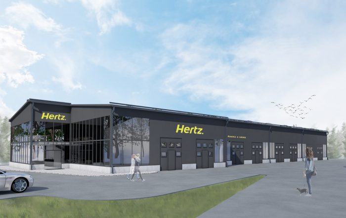 Hertz liike- ja varastotila Rovaniemen Teknotiellä